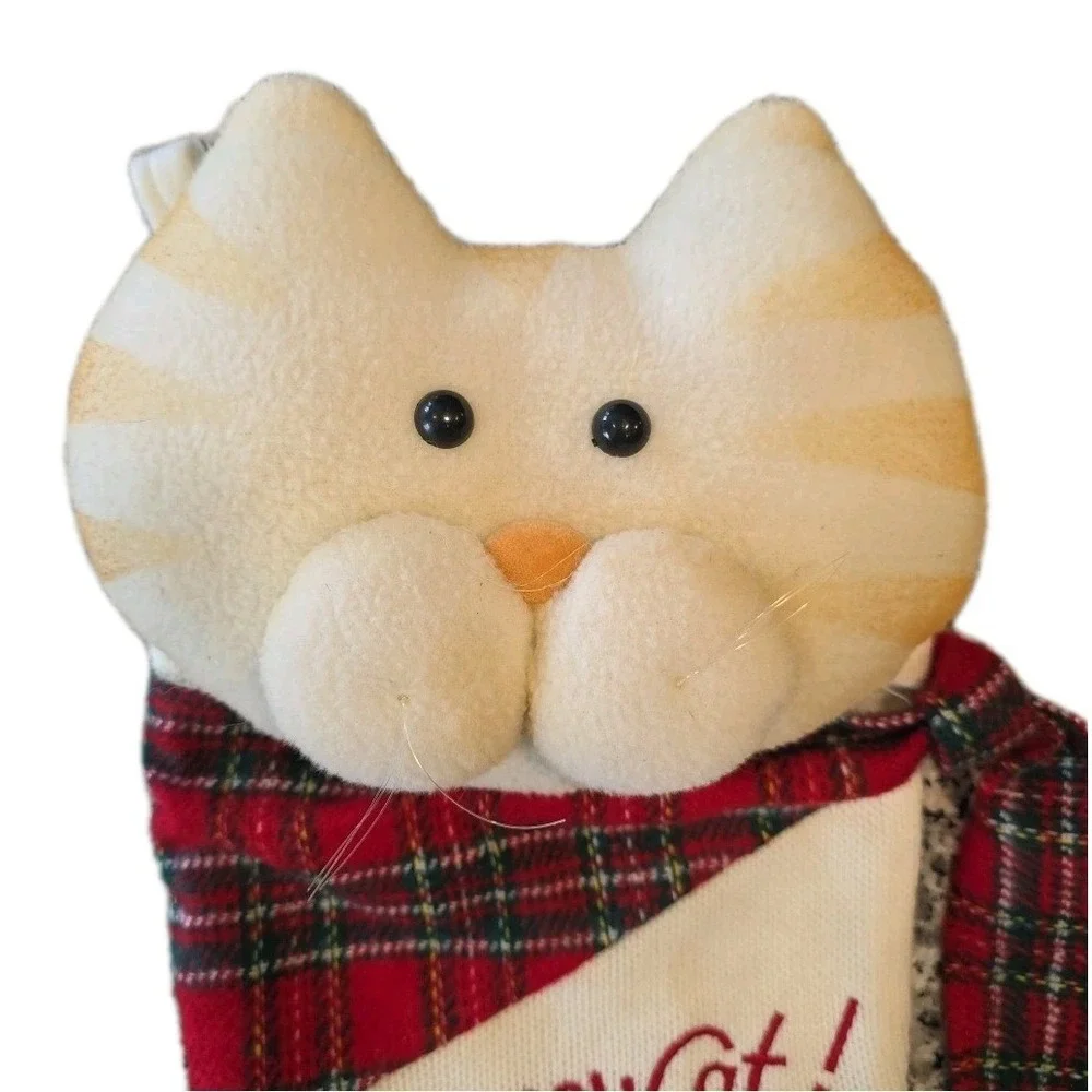 I Love My Cat Christmas Stocking 3D Holiday Plush‎ Stuffed Kitty Paws